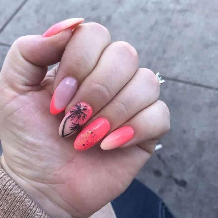 tropical beach nail art