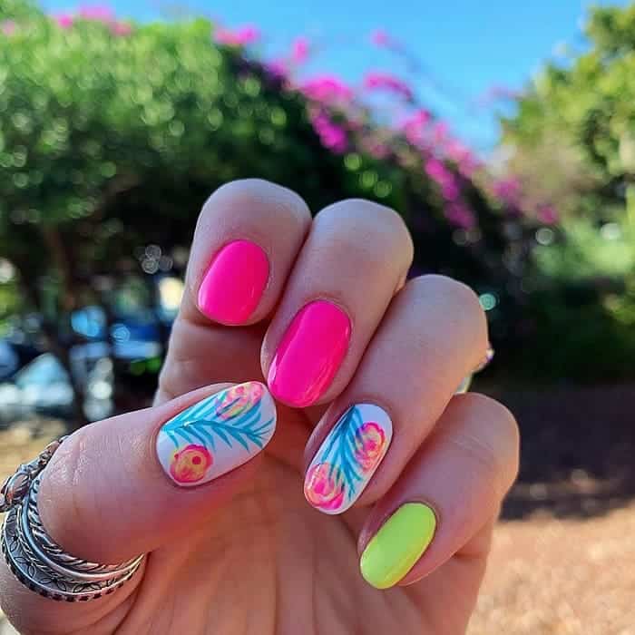 tropical gel nails