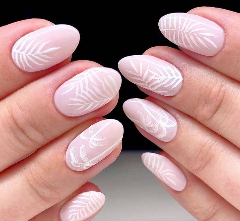tropical leaf nails
