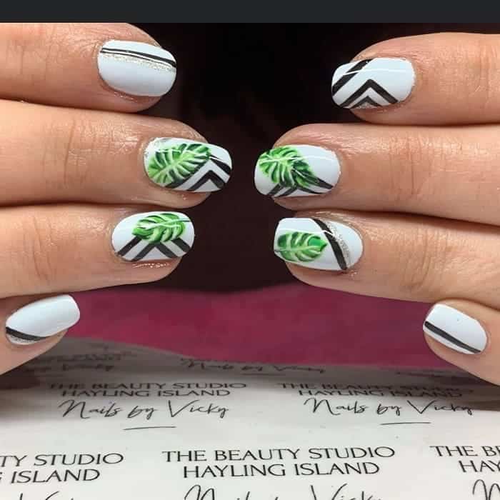 white tropical nails 
