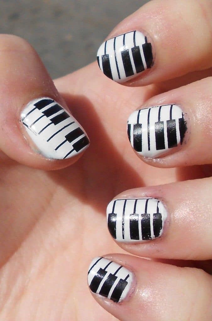 Classic music nail art for women 