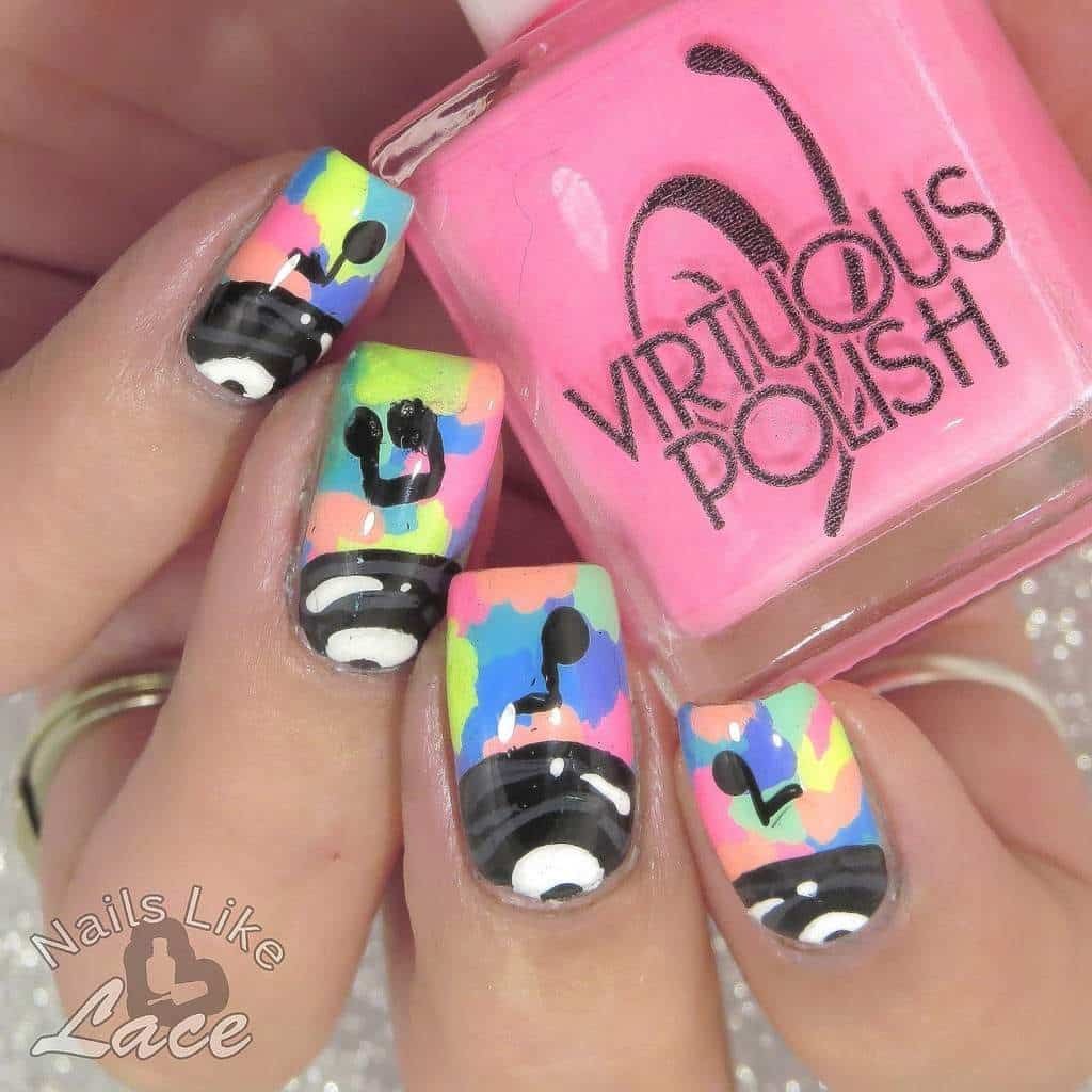 nice music note nail art