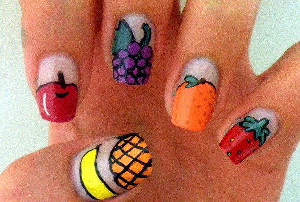 Frutti fake nail idea for girl