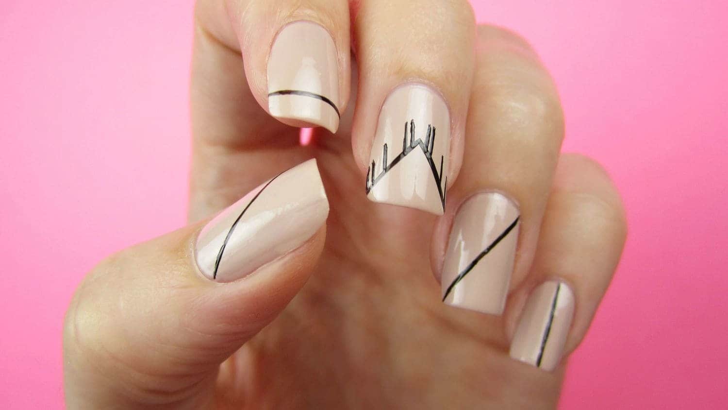 10. Abstract Lines Nail Art Tutorial - wide 6