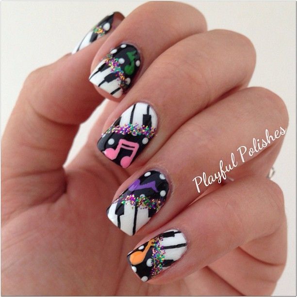 music note nail designs idea