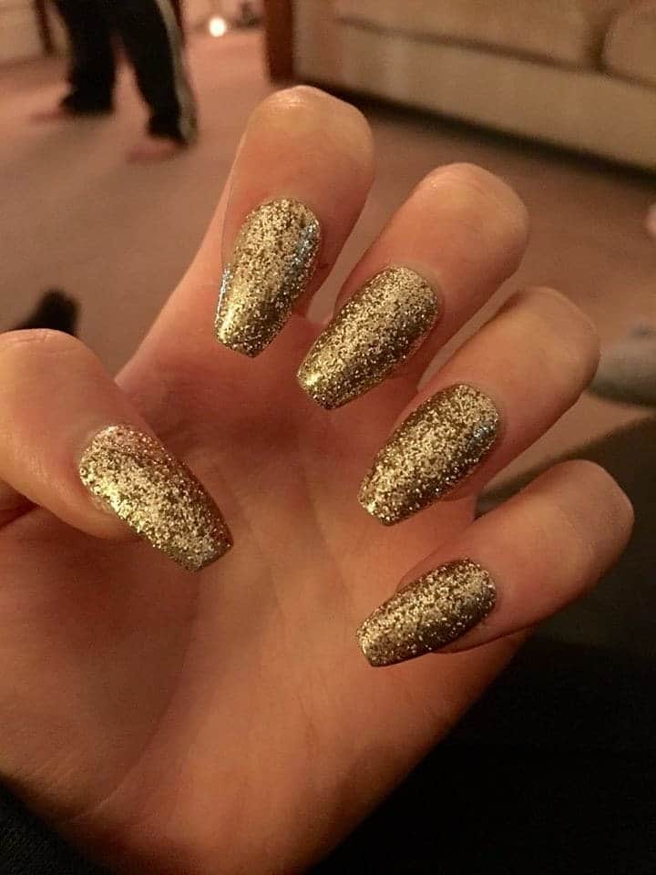 Golden Color Nail Design