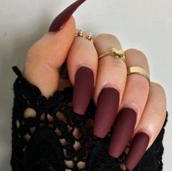 Mate color Burgundy Nail idea