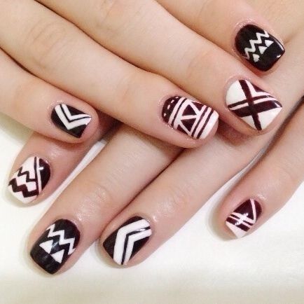 nice Burgundy Nail design for girl