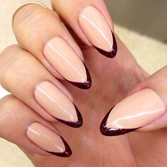 French burgundy nail art