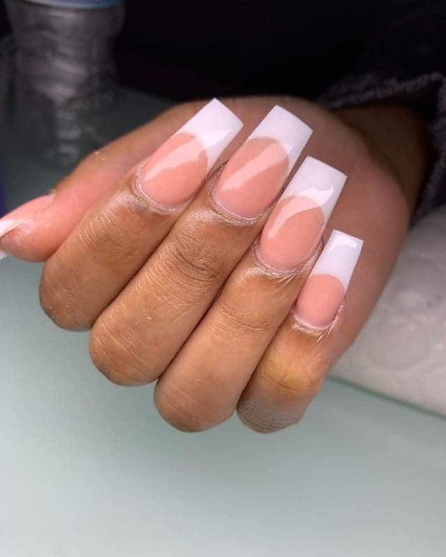 Square Long White Tip Acrylic Nails Inkeriini