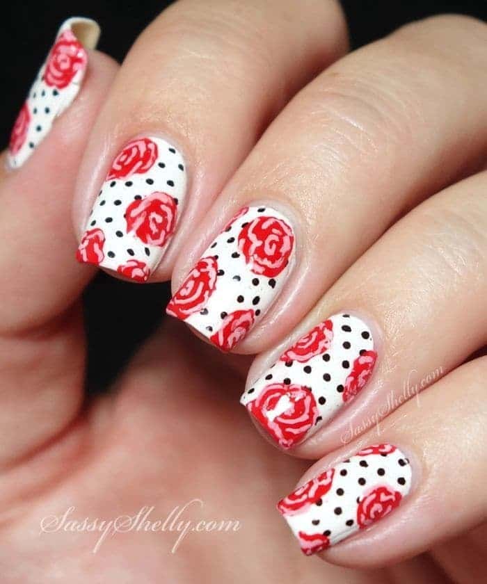 Funky Rose Nail Design you love