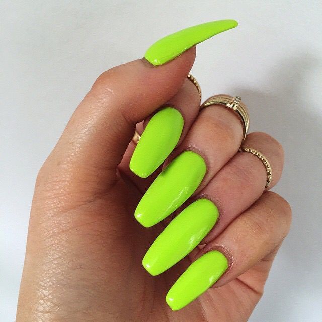 Lime Green Nail idea for party women