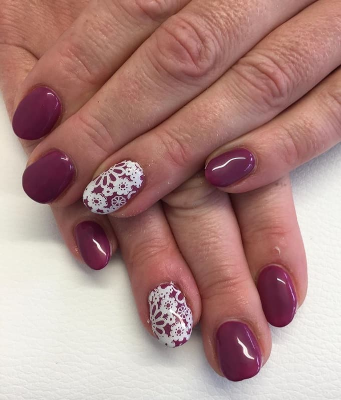 burgundy and lace nail designs