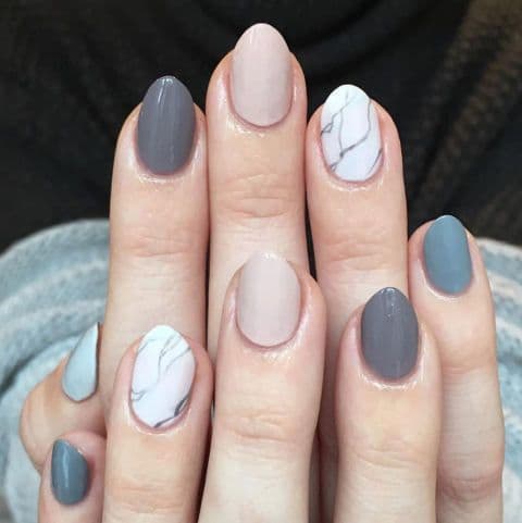  Chic Beige Nail design with Stone art