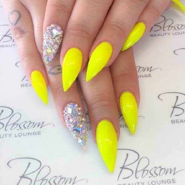 Yellow color classic nexgen nail design