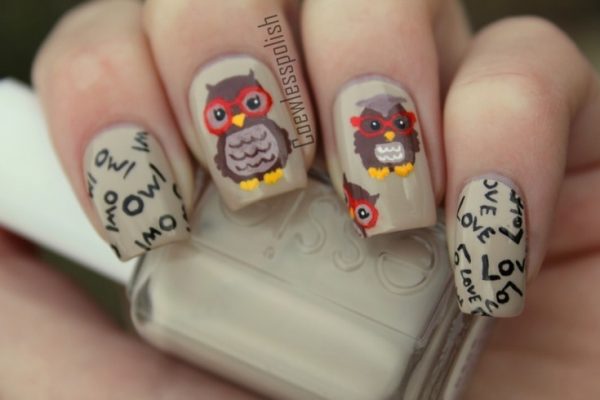 25 Irresistible Owl Nail Designs You Will Cherish