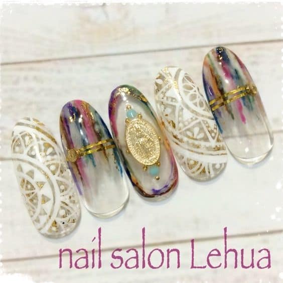  pretty Hippie Nail Design idea