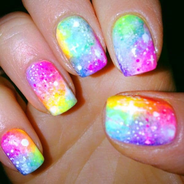 Pink Shimmery illusion Galaxy Nail