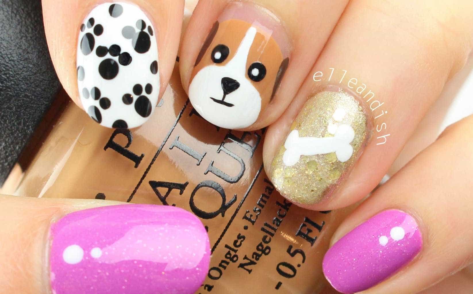 Cute Puppy Themed Thread Nail Designs - wide 5