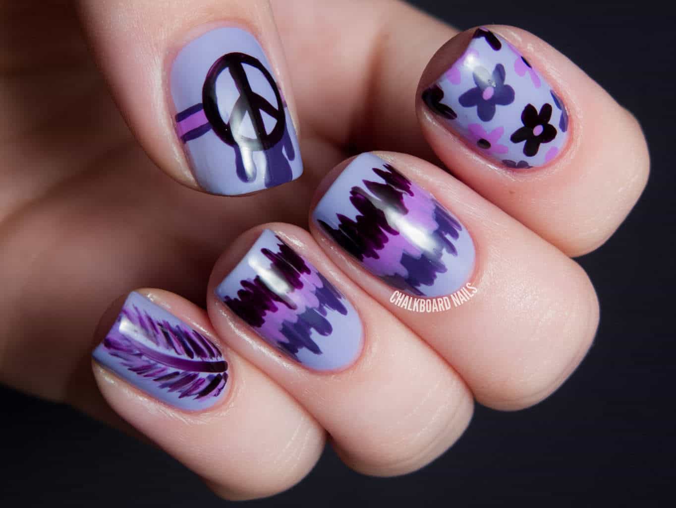 30 Happy Hippie Nail Designs To Boost Your Inner Soul Naildesigncode 4829