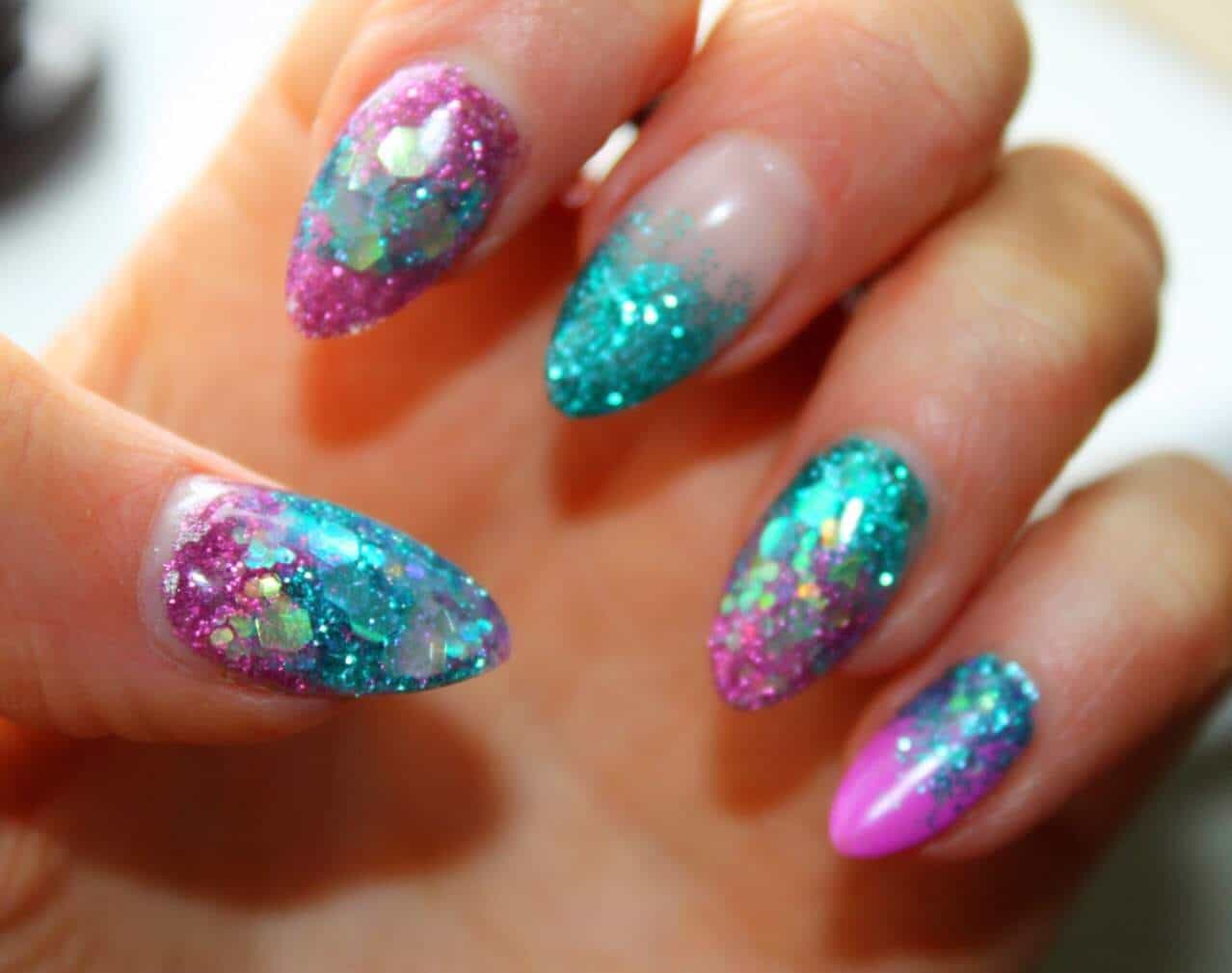 Ocean Blue Mermaid Nail Design 