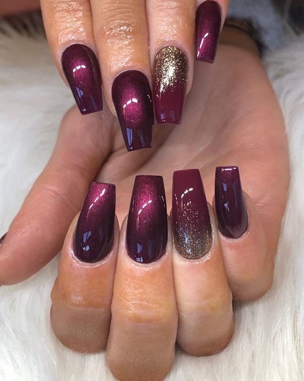 acrylic nail ideas burgundy