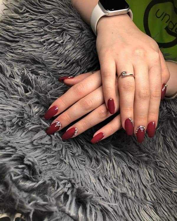 Burgundy Red Nails