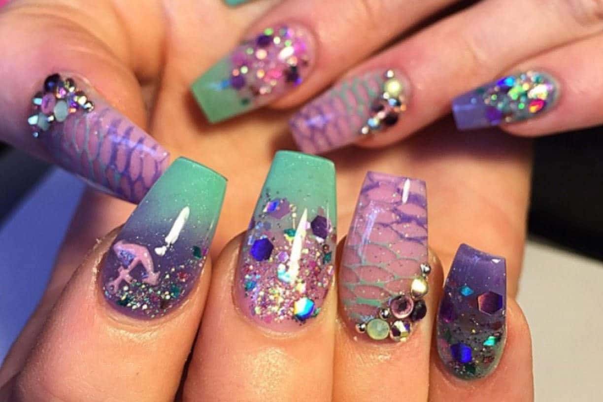 Nice Mermaid Nail Design for women 