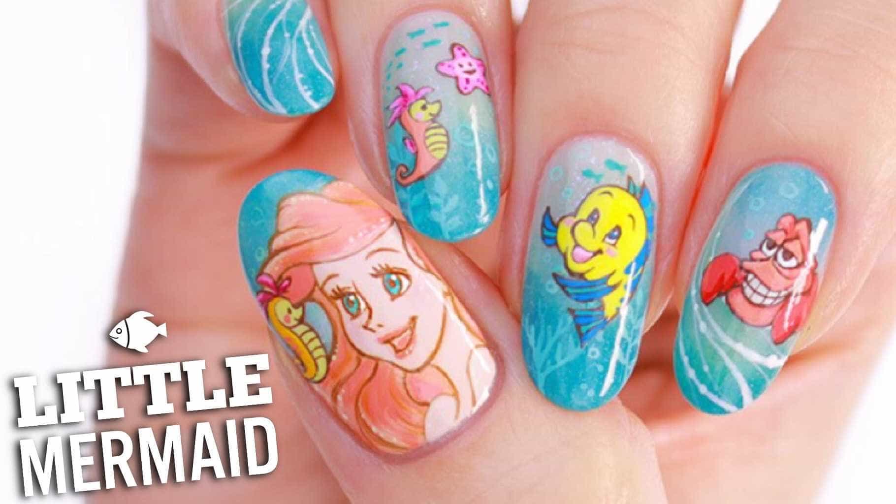 Real Little Mermaid Nail idea for girl