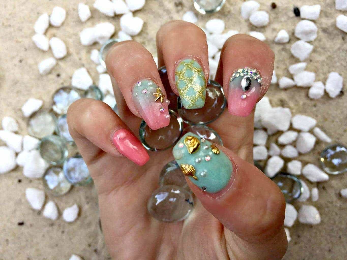 easy mermaid nail design