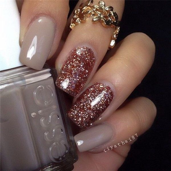 women long tan nail design 