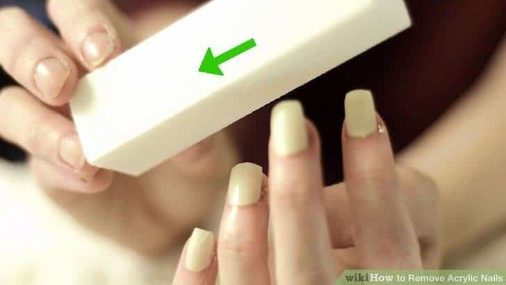 how to remove acrylic nails without acetone - filing away