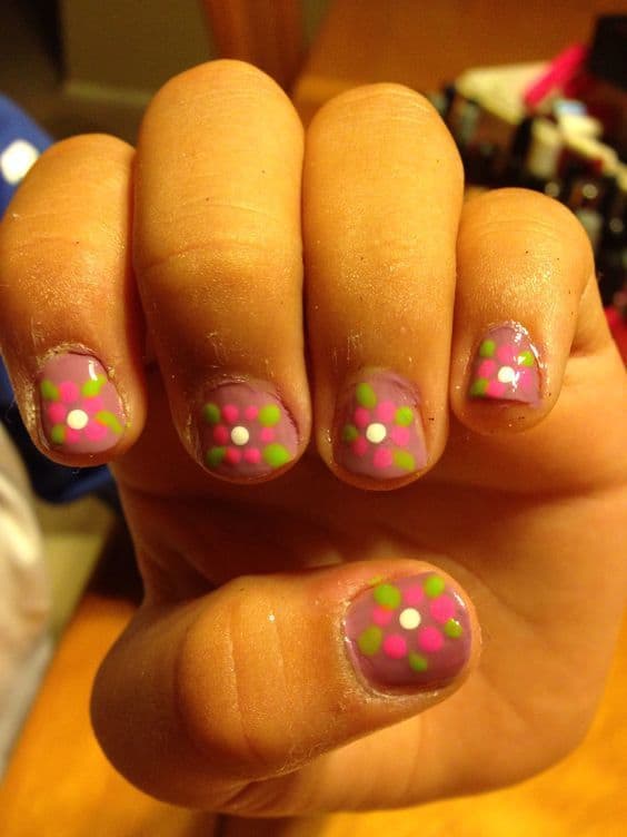 colorful nail design idea for your baby 