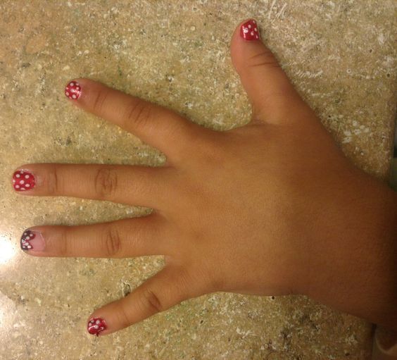 Polka Dots with nail design idea for women 