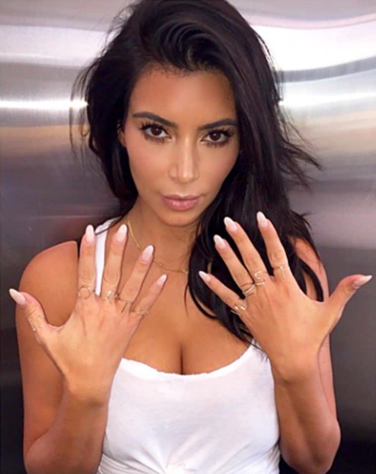 Kim Kardashian Long French Nail