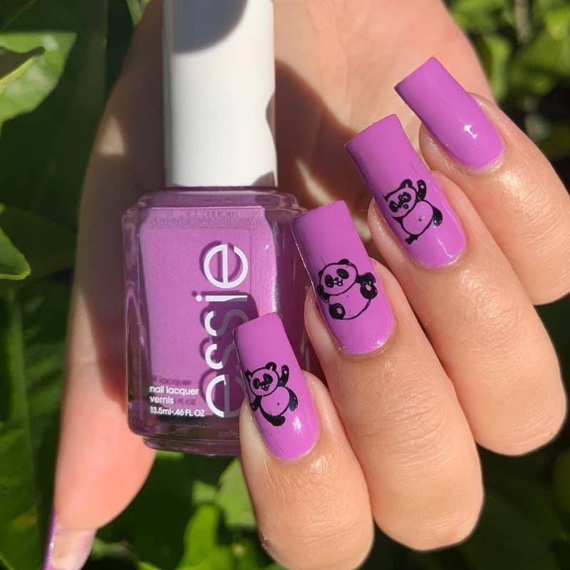 panda gel nail designs