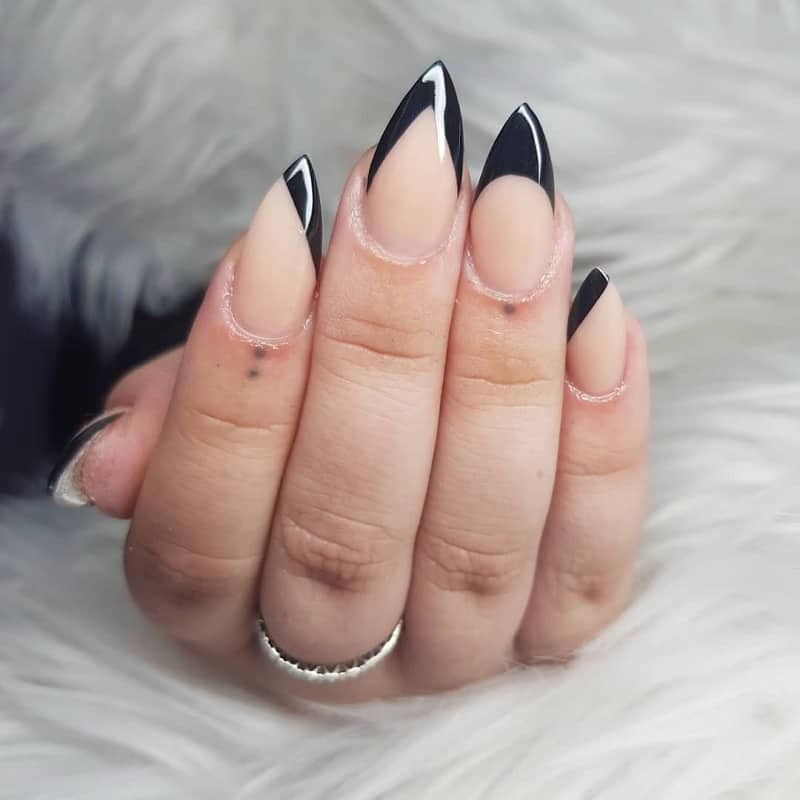 black tip nails