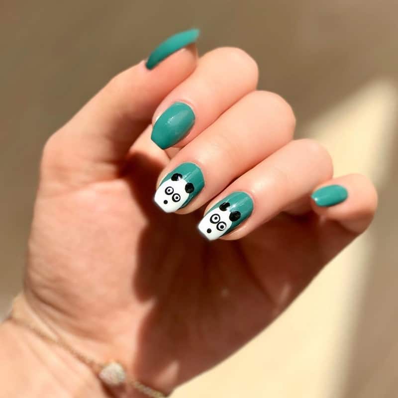 panda acrylic nail designs