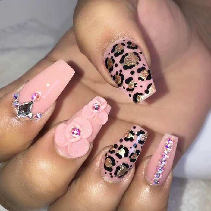 3d Cheetah Print Nail Design