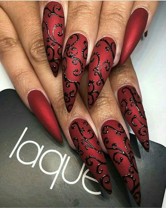 Mysterious Matte Maroon Nails