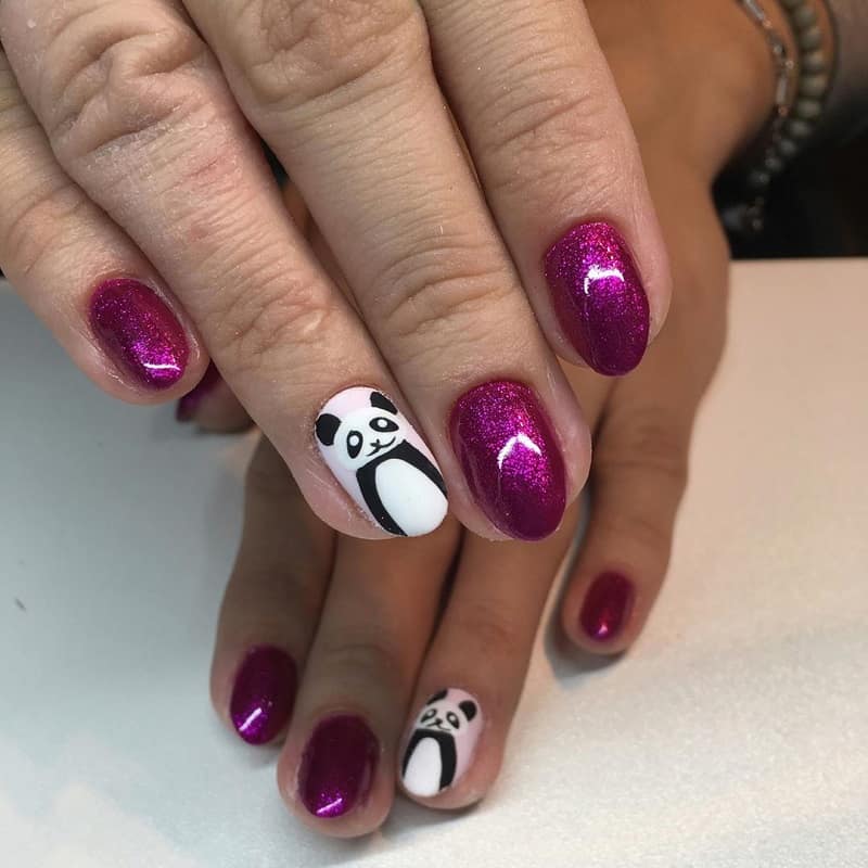 sns panda nail design