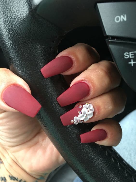 5 Spell-Binding Maroon Acrylic Nails for 2018 – NailDesignCode