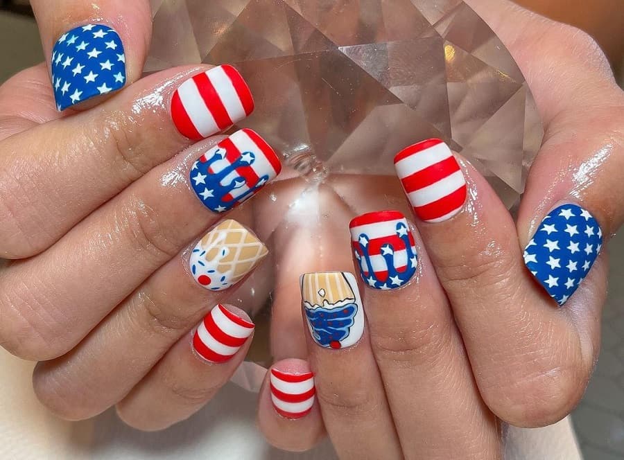 acrylic patriotic nails