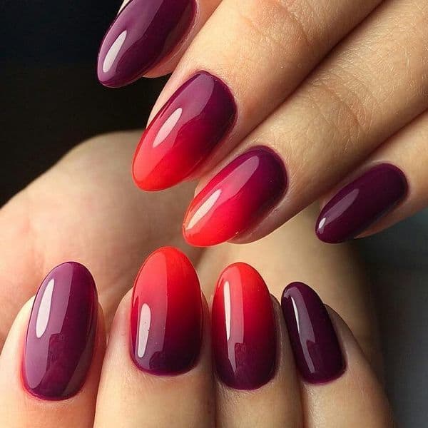 Ombre Maroon Nails