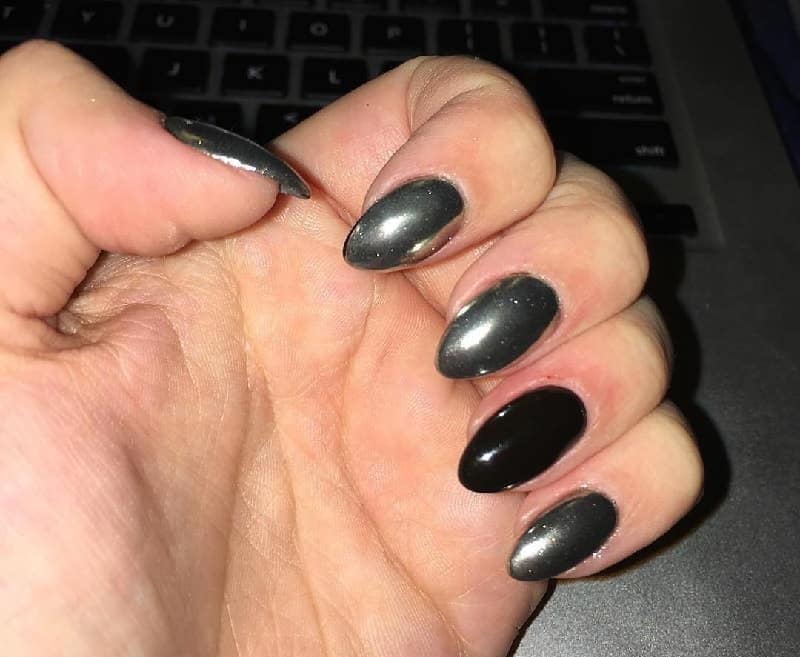 1. Matte Black Nails with Silver Studs - wide 1