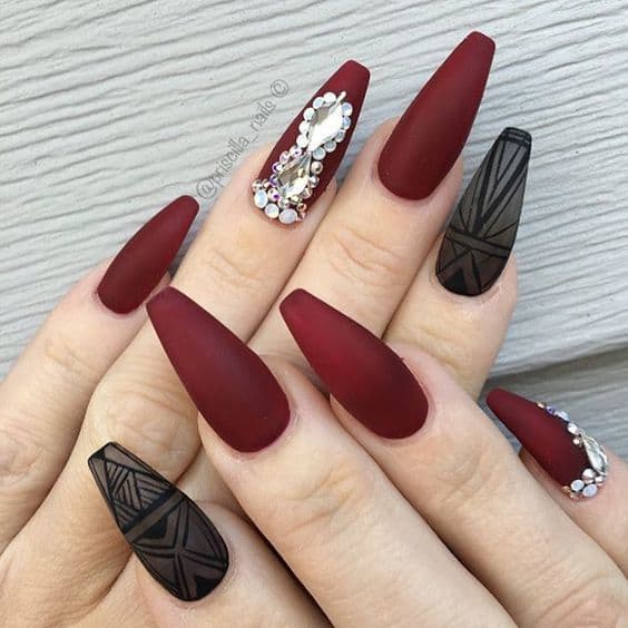 12 Spell Binding Maroon Acrylic Nails For 2020 Naildesigncode