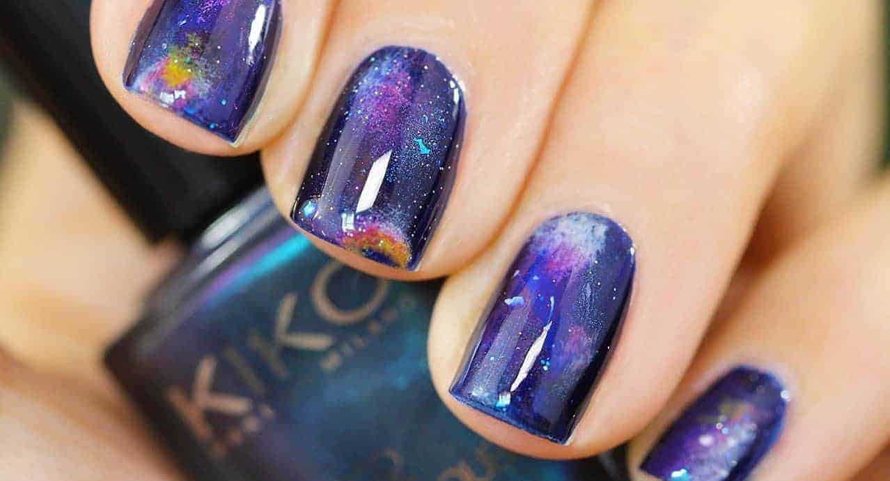 galaxy nail design step by step