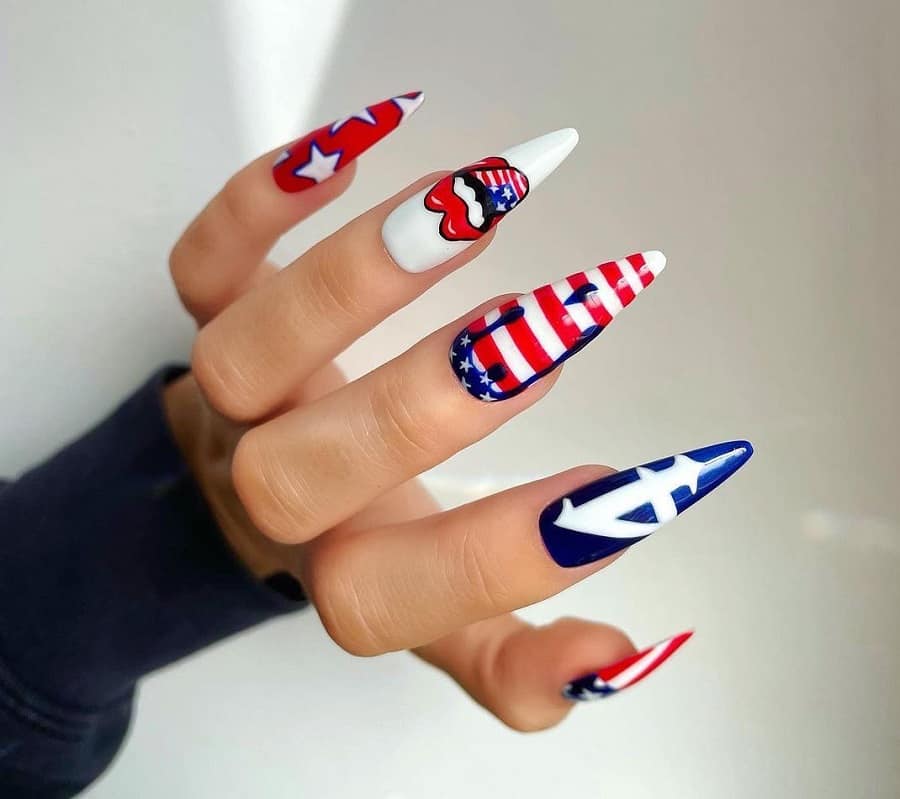 long patriotic nails