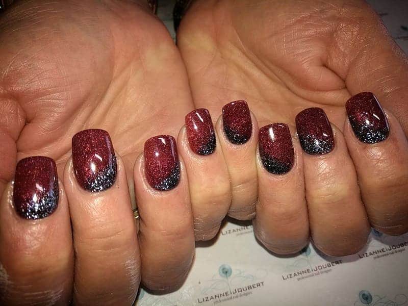 Maroon Matte French Tip Nails - wide 6