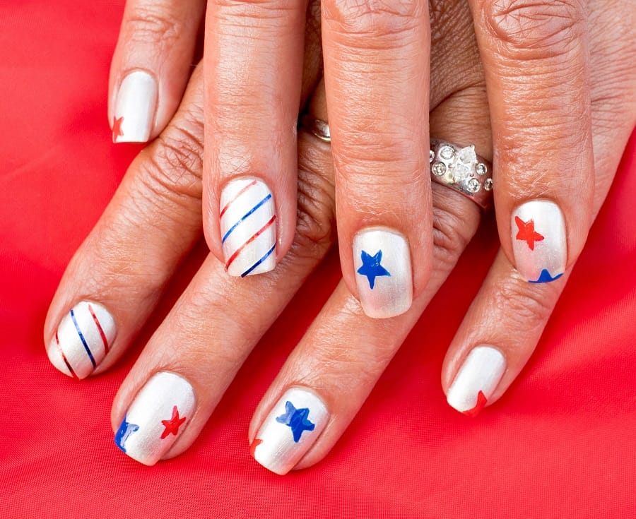 matte patriotic nails